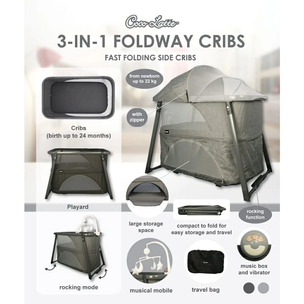 Box Bayi Cocolatte 3in1 Foldway Cribs / Tempat Tidur Bayi Cocolatte