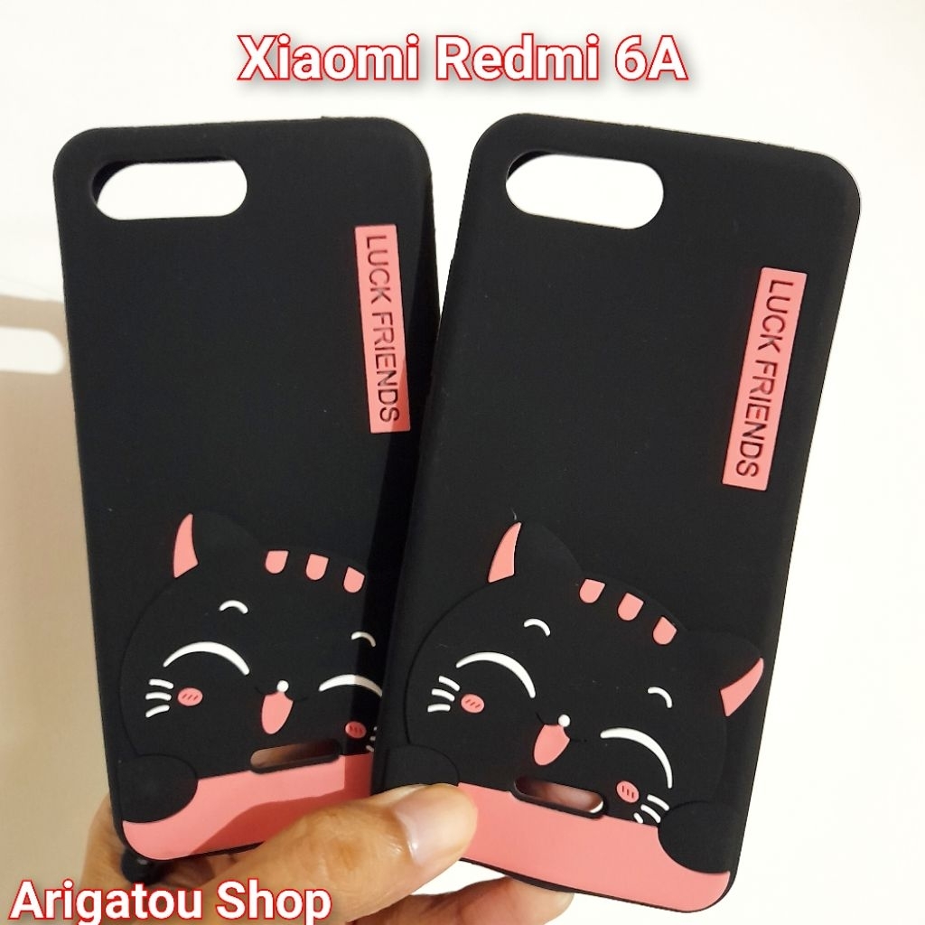 Xiaomi Redmi 6A Case Softcase Boneka 3D Karakter Kucing Hitam