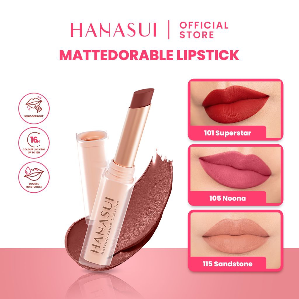 HANASUI Mattedorable lipstik Matte tahan lama