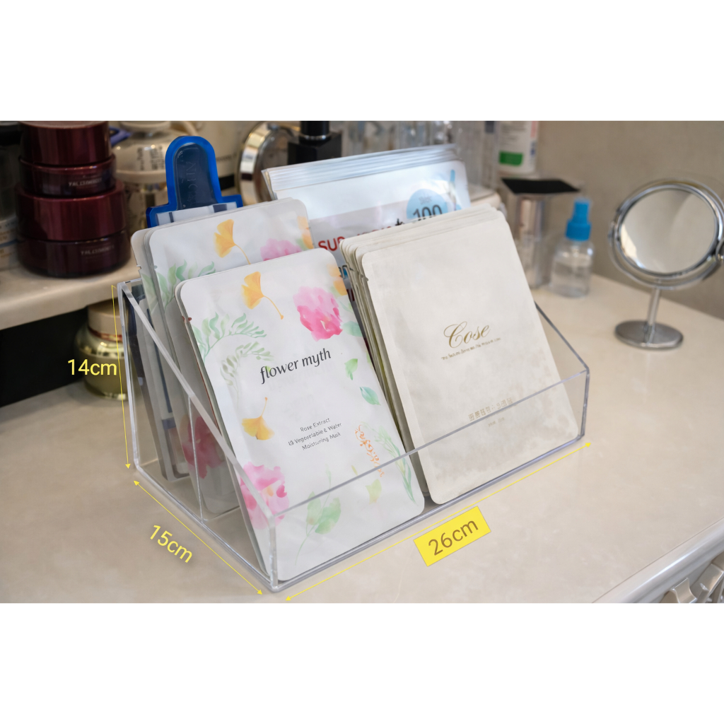 Rak masker / Tempat masker 2 sekat akrilik