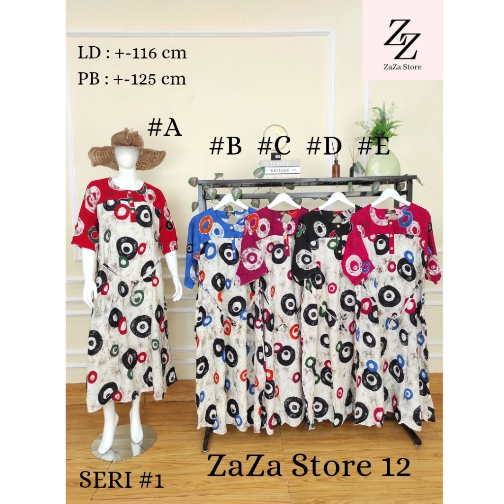 SACKDRESS KLOK MARIA KANCING (MOTIF TERBARU)-----DASTER RAYON PREMIUM/DASTER BUSUI/DASTER BATIK 100%