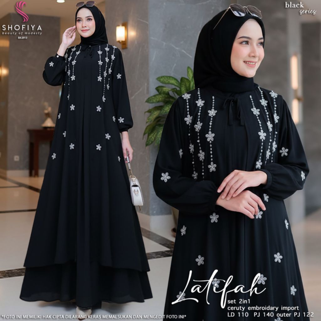 [NEW] GAMIS DRESS STANDAR & JUMBO SET 2IN 1 LATIFAH BY SHOFIYA // FASHION MUSLIM KEKINIAN // MAYSA B