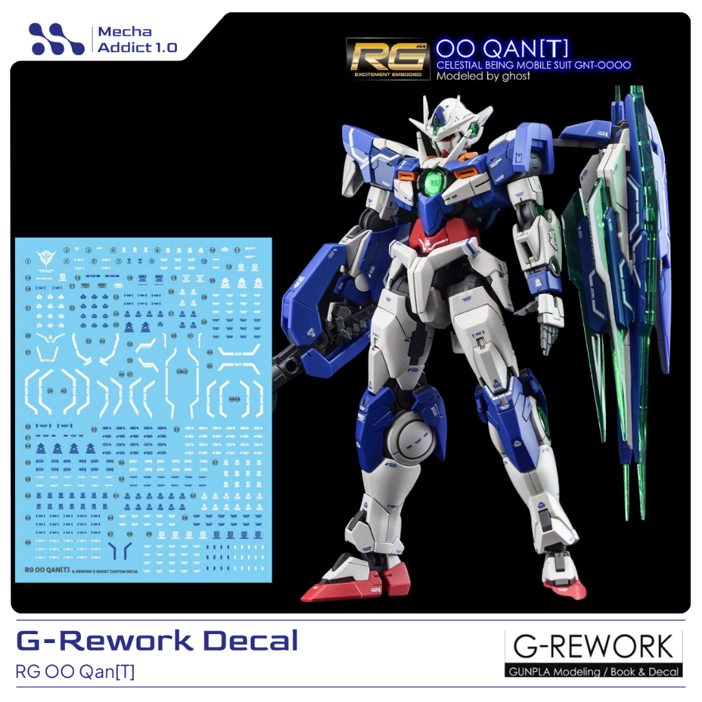 Water Slide Decal RG Gundam OOQ 00 Qan[T] by G-rework