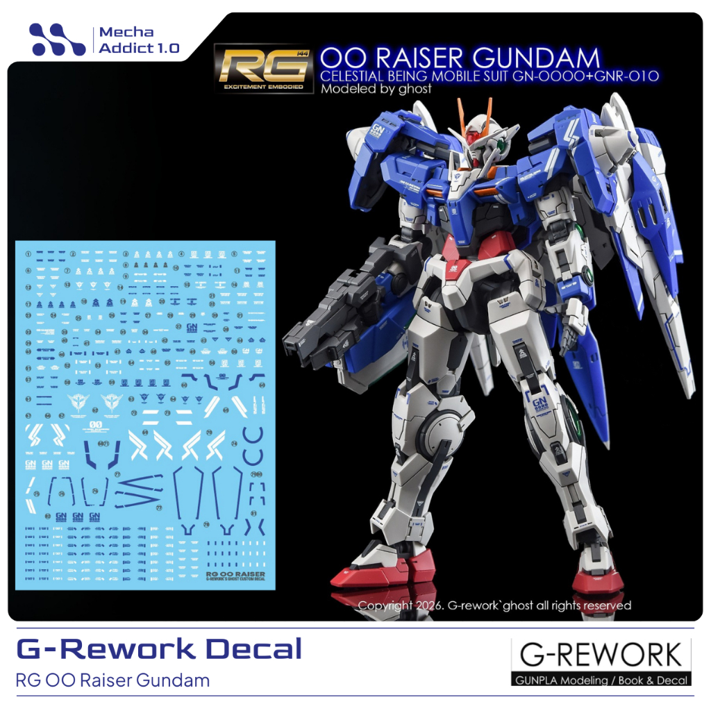 Water Slide Decal RG Gundam 00 Raiser by G-rework