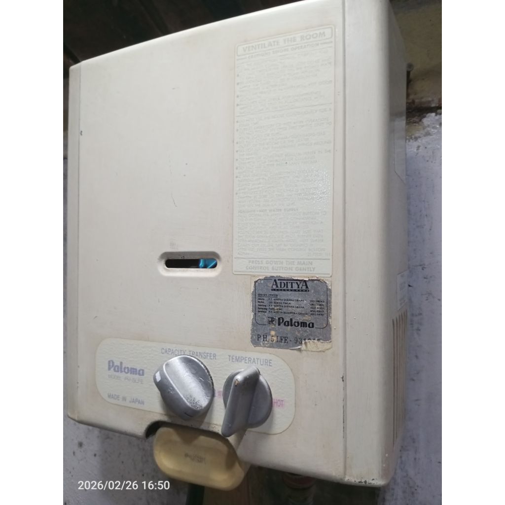 water heater paloma lawas bekas non batrei