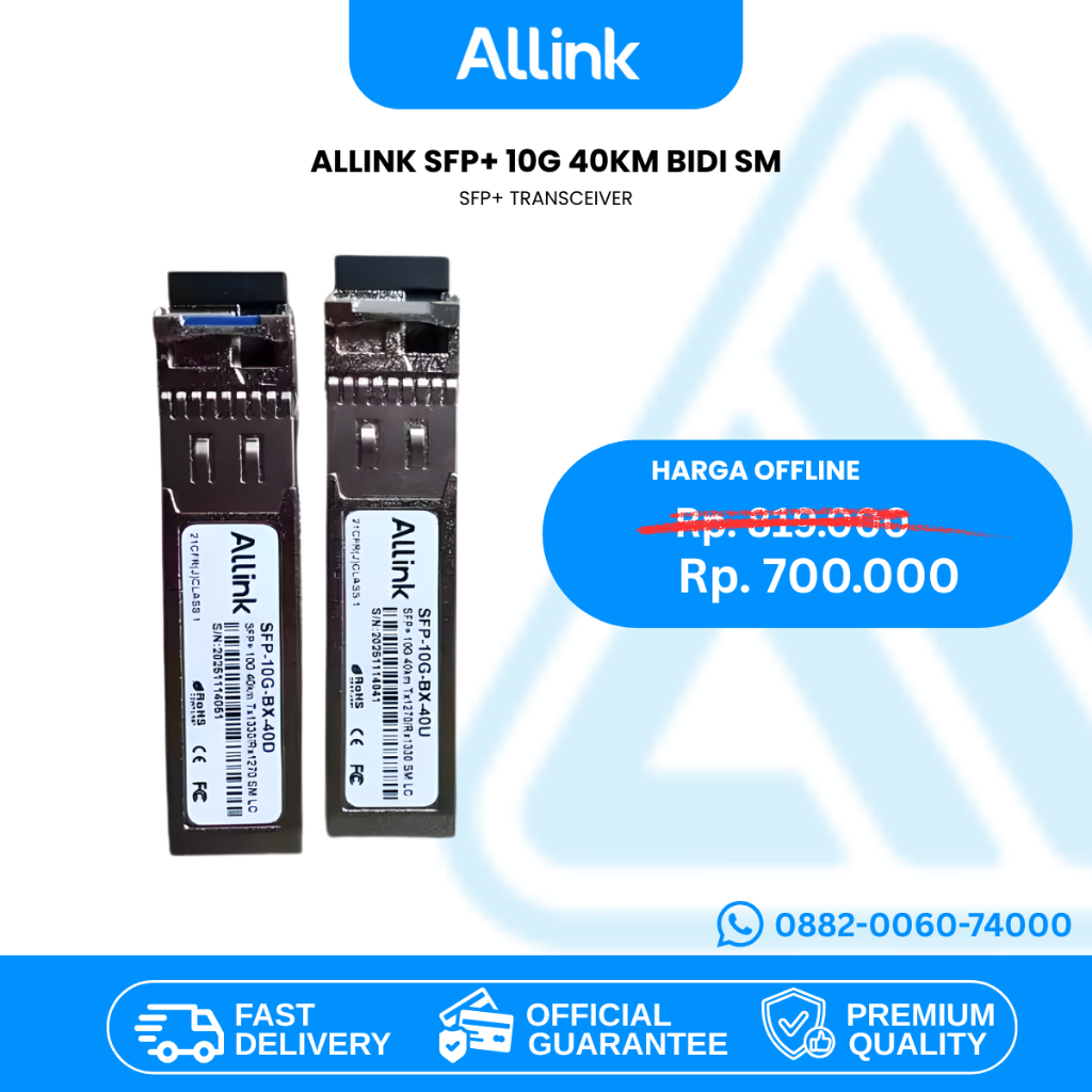 Allink SFP+ 10G 40KM BIDI SM