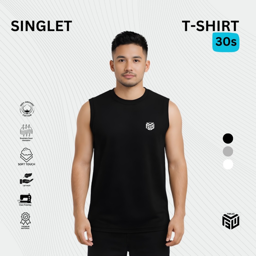 KAOS SINGLET PRIA DEWASA LEKBONG HITAM