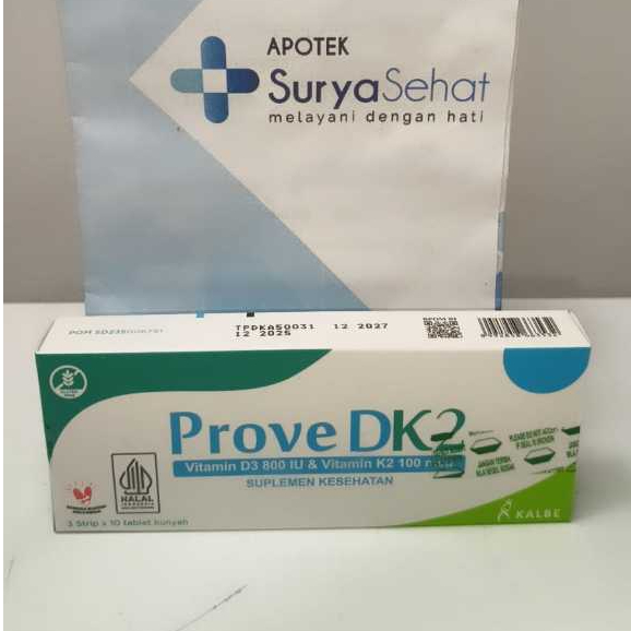 PROVE DK2 Vitamin D3 800 IU dan Vitamin K2 100 mcg Tablet Kunyah
