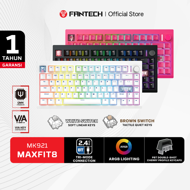 FANTECH MAXFIT 8 WIRELESS MECHANICAL KEYBOARD MK921 MAXFIT8 Keyboard Wireless Gaming Mechanical 60%