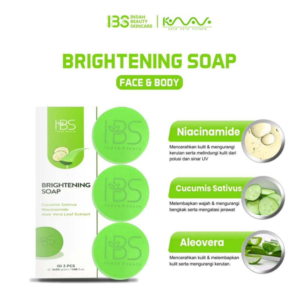 IBS BRIGHTENING SOAP FACE AND BODY 3pcs