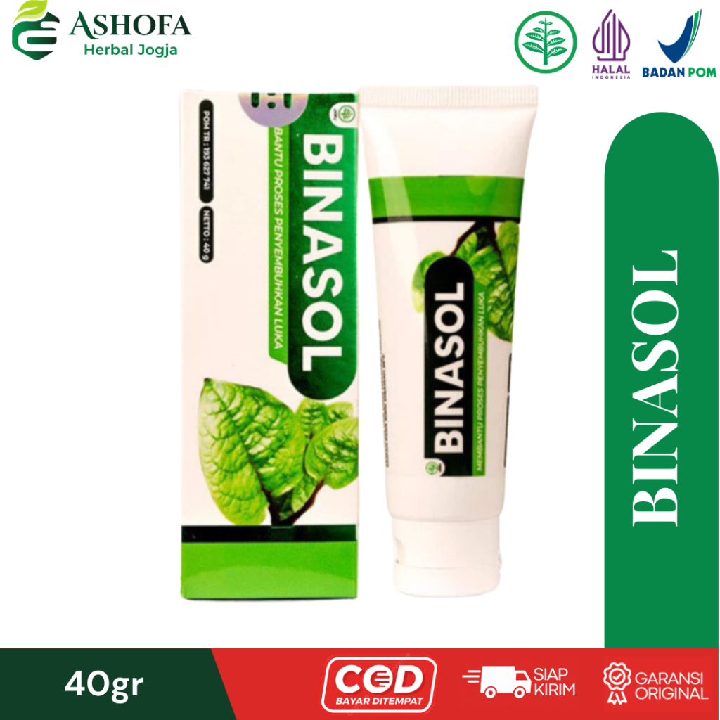 Binasol Gel Ekstrak Binahong | Gel Luka Herbal | Bantu Pengeringan & Penyembuhan Luka