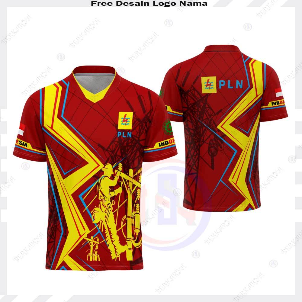 Jersey PLN LISTRIK PINTAR Fullprint /Baju PLN Power Listrik Indonesia (Free Custom/Reques)