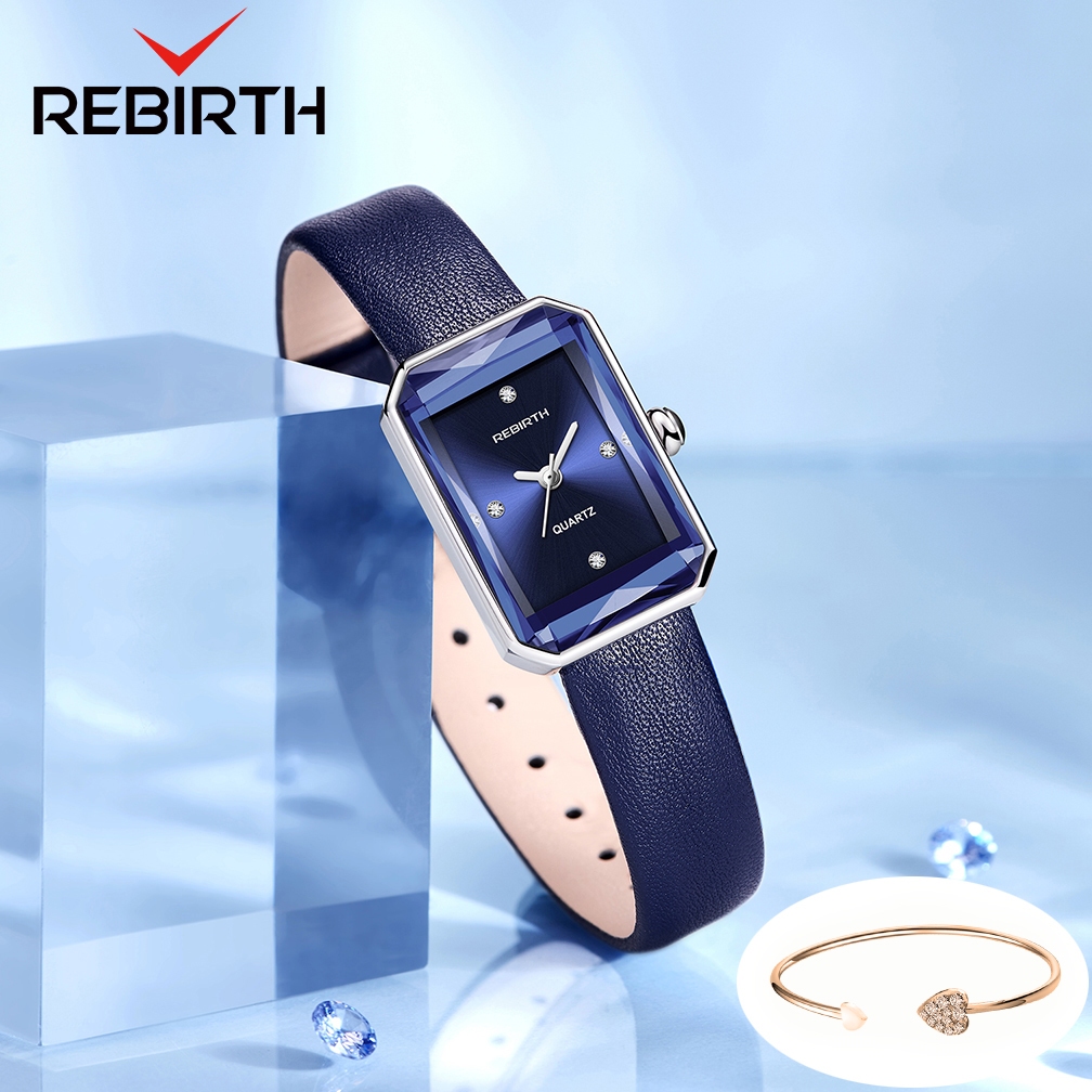 REBIRTH Jam Tangan Wanita Original Anti Air Korea Fashion Tali Kulit Jam Tangan Cewek Jam Kecil