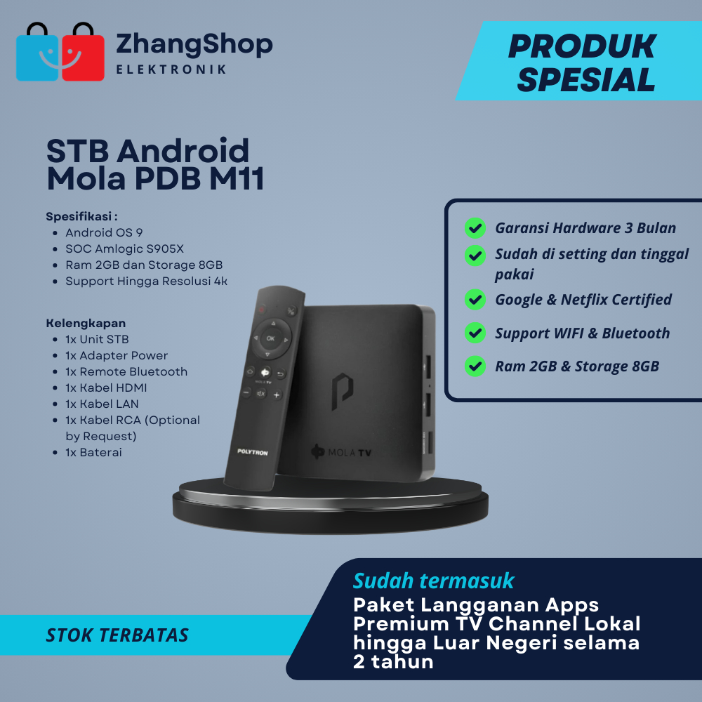 STB Polytron Mola PDB M11 Android TV Box Root 2/8GB