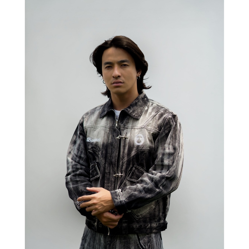 Bawwa | Jaket DENIM GREY GESTURAL WASHING |  FIREMAN CLASP | BECKMAN SERIES | Jaket FIREMAN CLASP| J