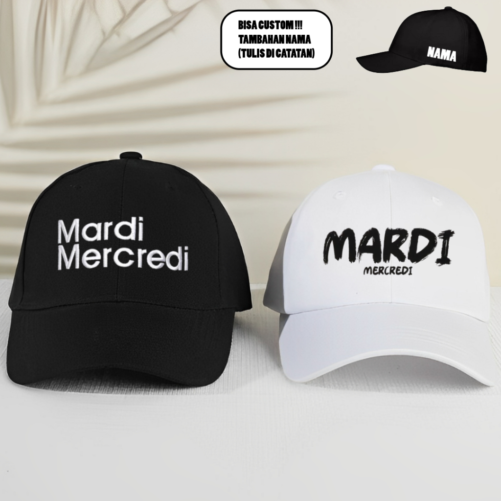TOPI BASEBALL RAFEL MARDI KOREA STYLE MERCEDI TULISAN 2 VARIASI (BISA CUSTOM NAMA)