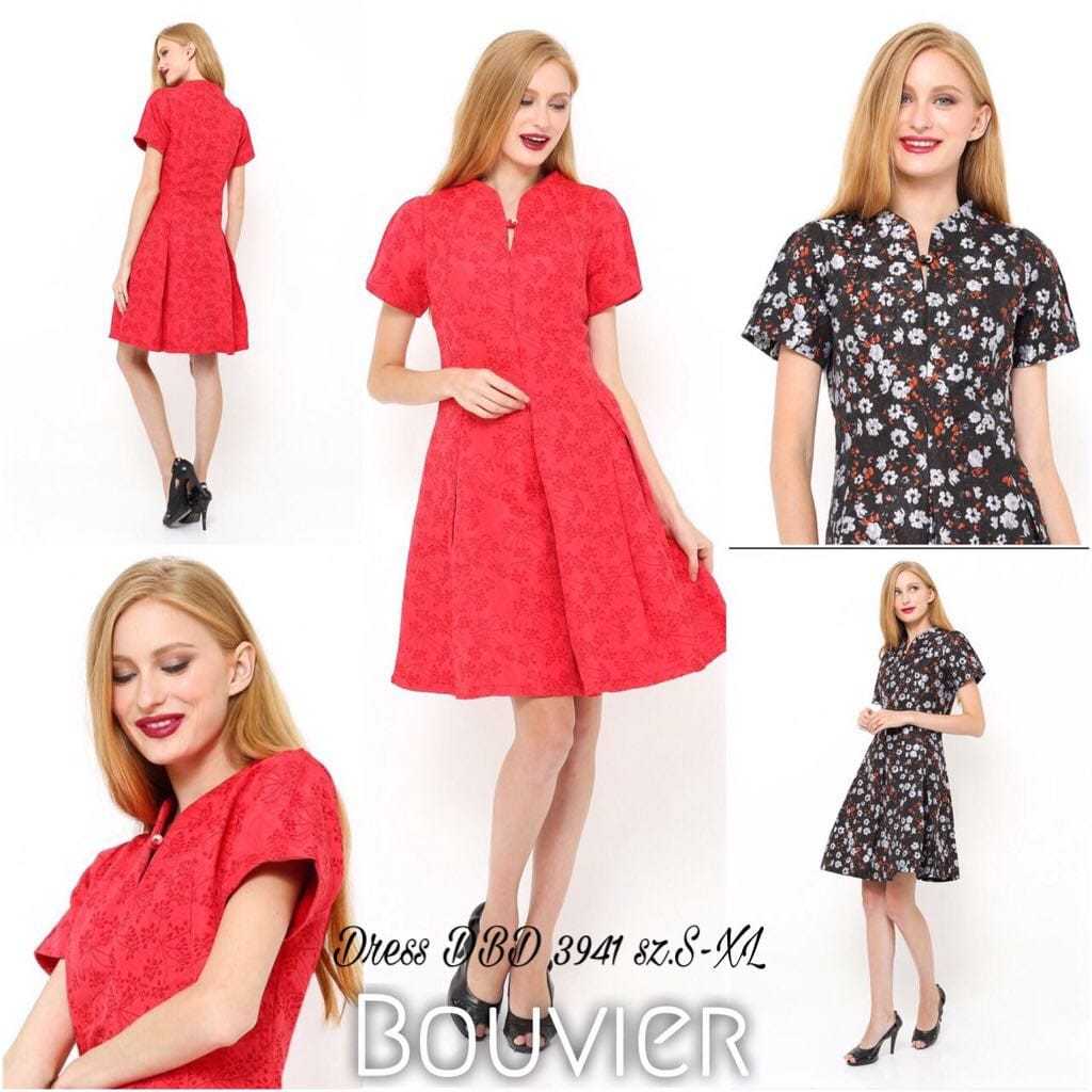 Dress premium import quality motif bunga-bunga | Midi dress katun premium import quality | Dress mid