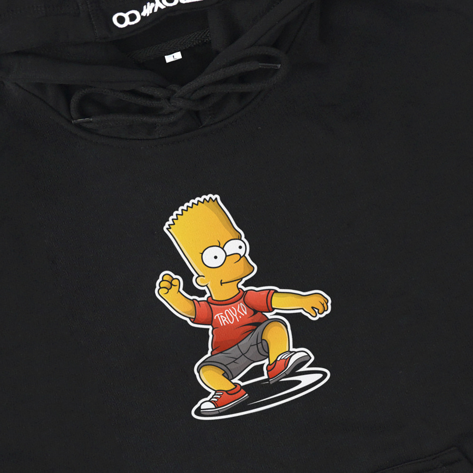 Troy Company Hoodie Black Bart Simpson Dance - Hoodie Pria Hitam KHD 2441