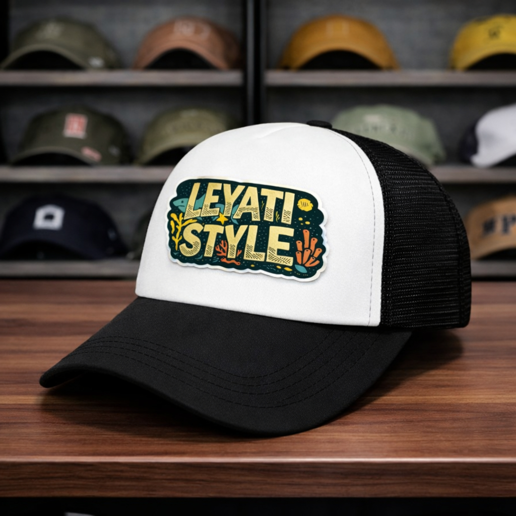 Topi Trucker LEYATI STYLE LOGO Bahan Lotto Jaring Korea Snapback Unisex Dewasa - LS 002 KOMBINASI HI