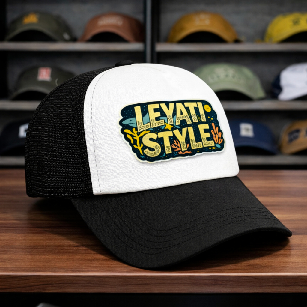 Topi Trucker Distro Sablon Orignal LEYATI STYLE Bahan Lotto Jaring Korea Snapback Unisex Dewasa - LS