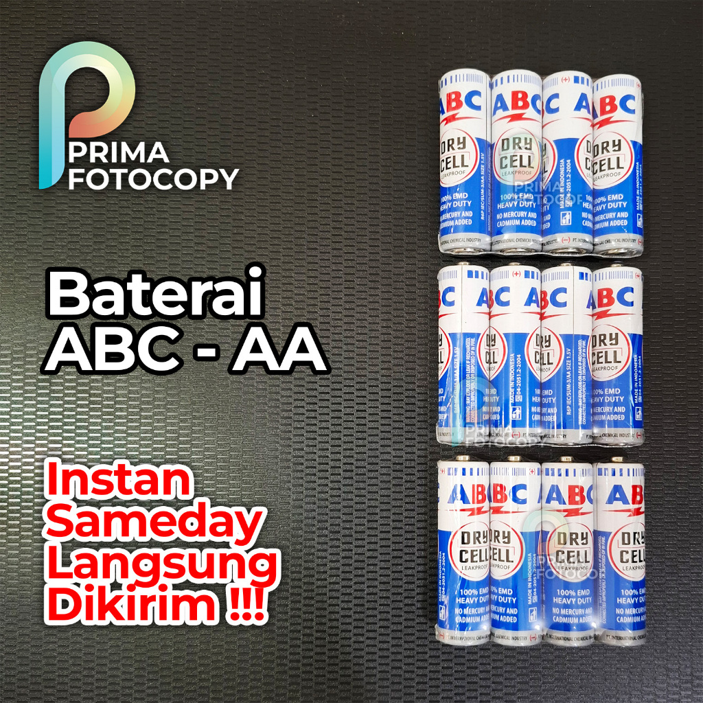 Batu Baterai ABC AA  A2 | Batere ABC biru drycell Original Untuk Jam dinding jam tembok Kalkulator R