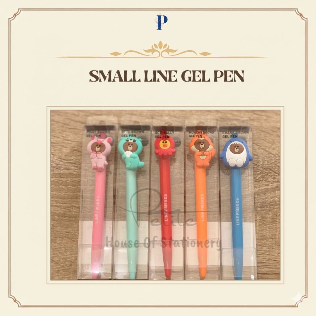 Small Line Gel Pen Karakter BT21 | Pulpen Gel 0.5mm Tinta Hitam Halus | Pulpen Lucu Estetik Sekolah 