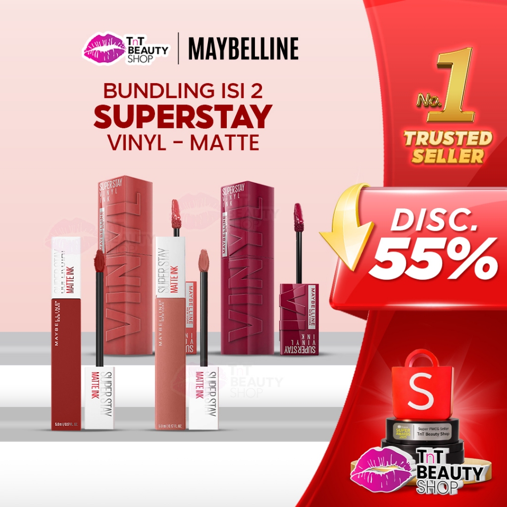 [BUNDLING] Maybelline Lipstik Isi 2 Superstay Matte Ink - Superstay Vinyl Ink | TnT Beauty Shop