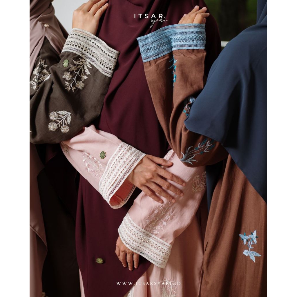 ITSAR SYARI | Miribargo Abaya | Casa Basic Knit Abaya Rootbeer size L | Itsar Kufah Khimar | Najran 
