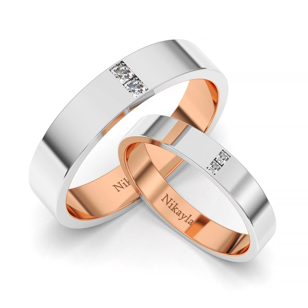 Nikayla Jewery - Cincin Couple Palladium 1.5K Murni Elegan