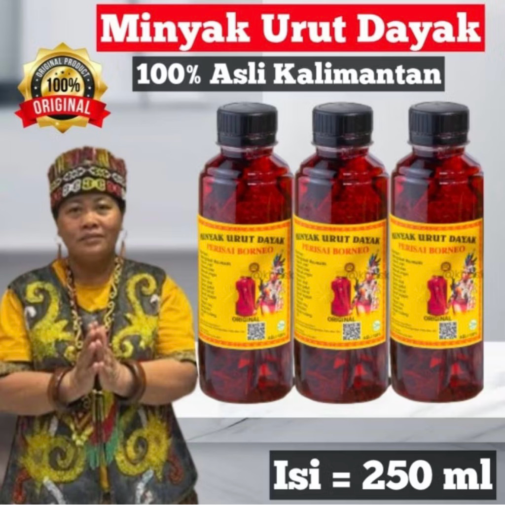 Minyak Urut Dayak Asli Borneo Herbal Kalimantan 250ml