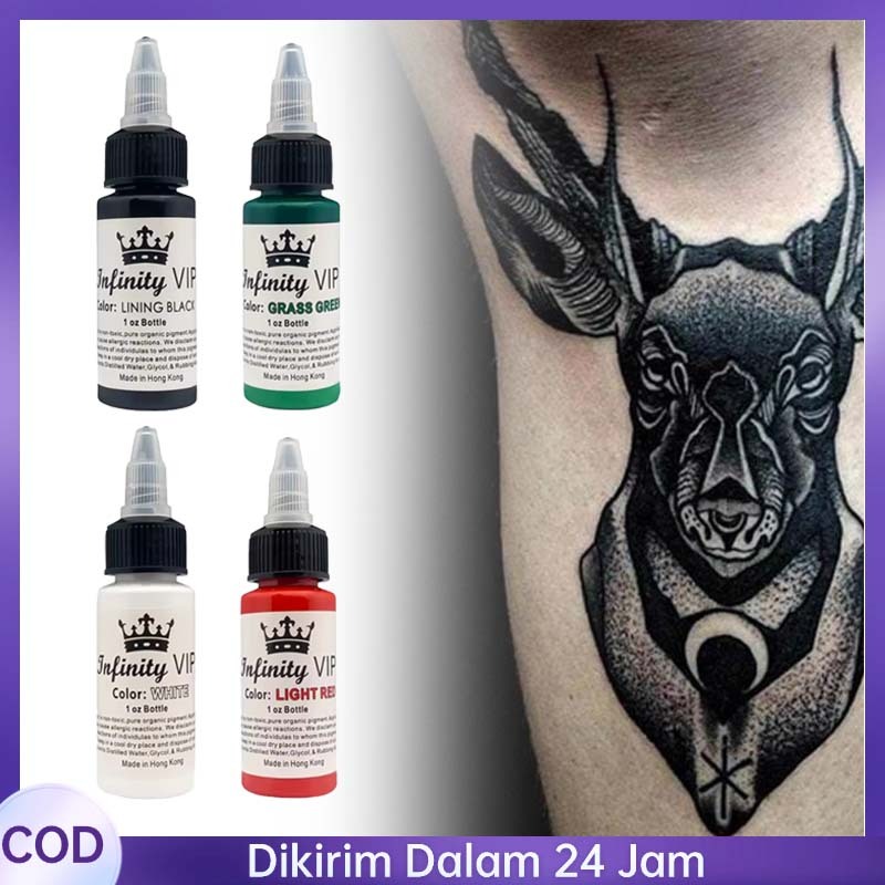 30ml Tinta Tato Temporer Semi-Permanen Tinta Tatto Mudah Diwarnai Tato Tinta