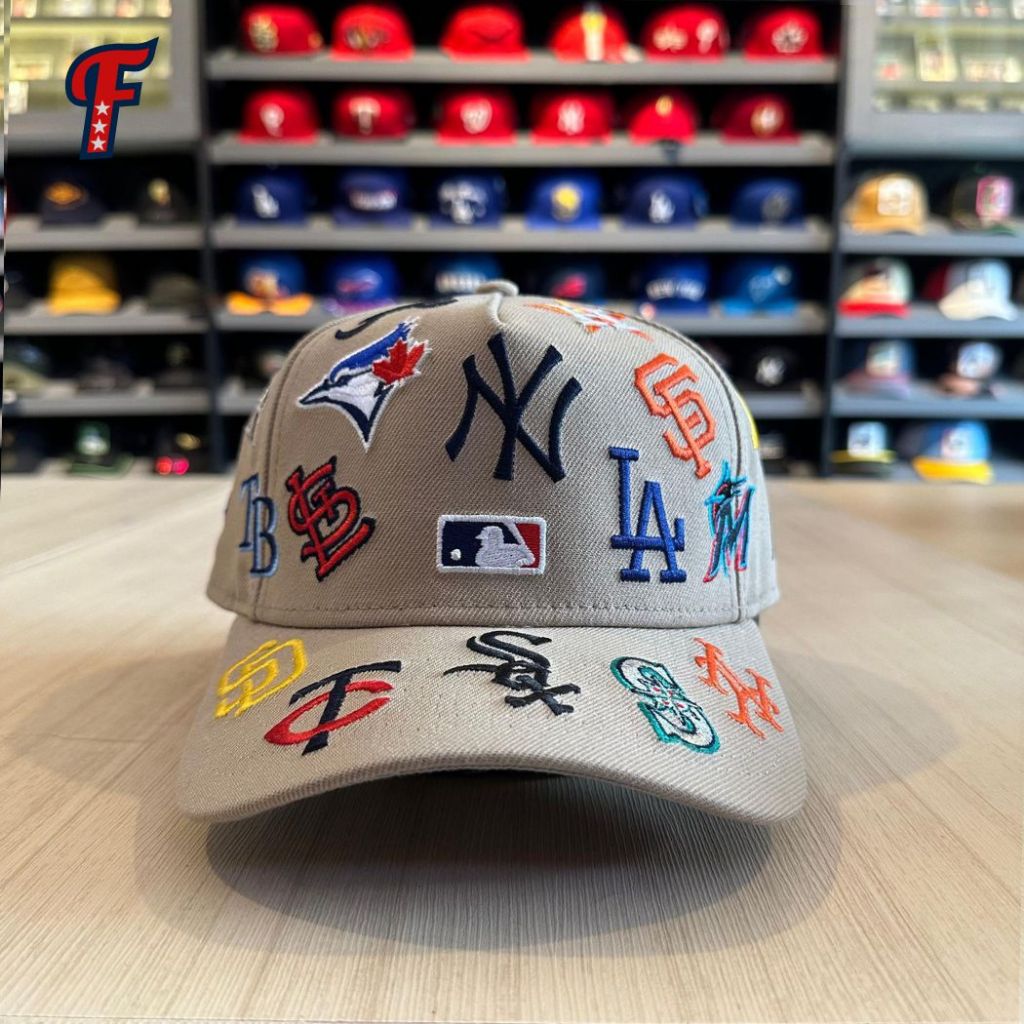 Topi New Era  All Over Logo Exclusive Released 9FORTY A-Frame Hat Original