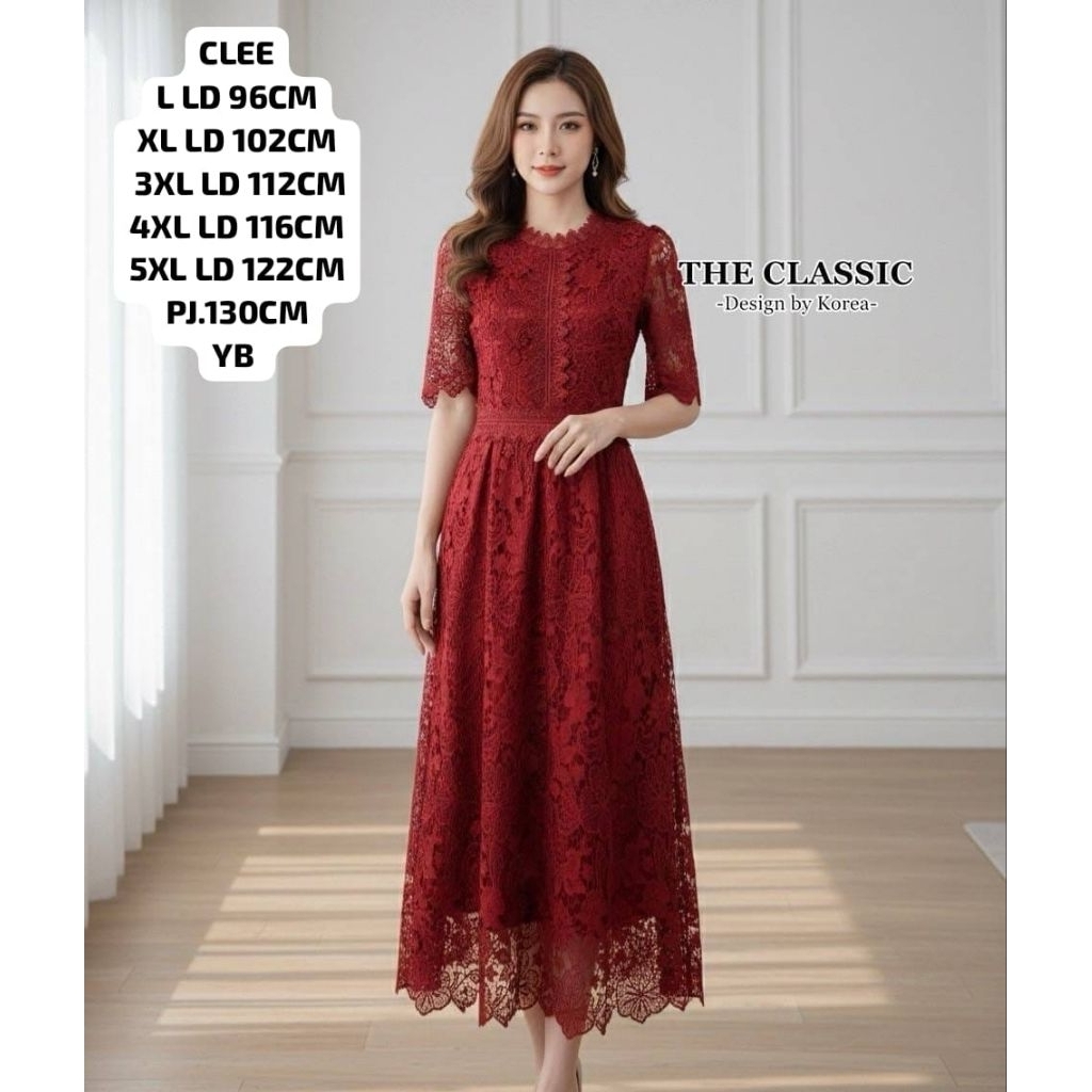 Dres clasik brokat kode CLEE cantik asli bangkok