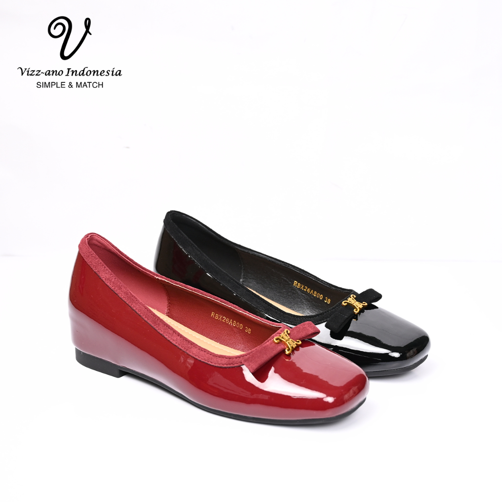 Vizzano Shoes Sepatu Flatshoes Glossy Wanita Design Regina