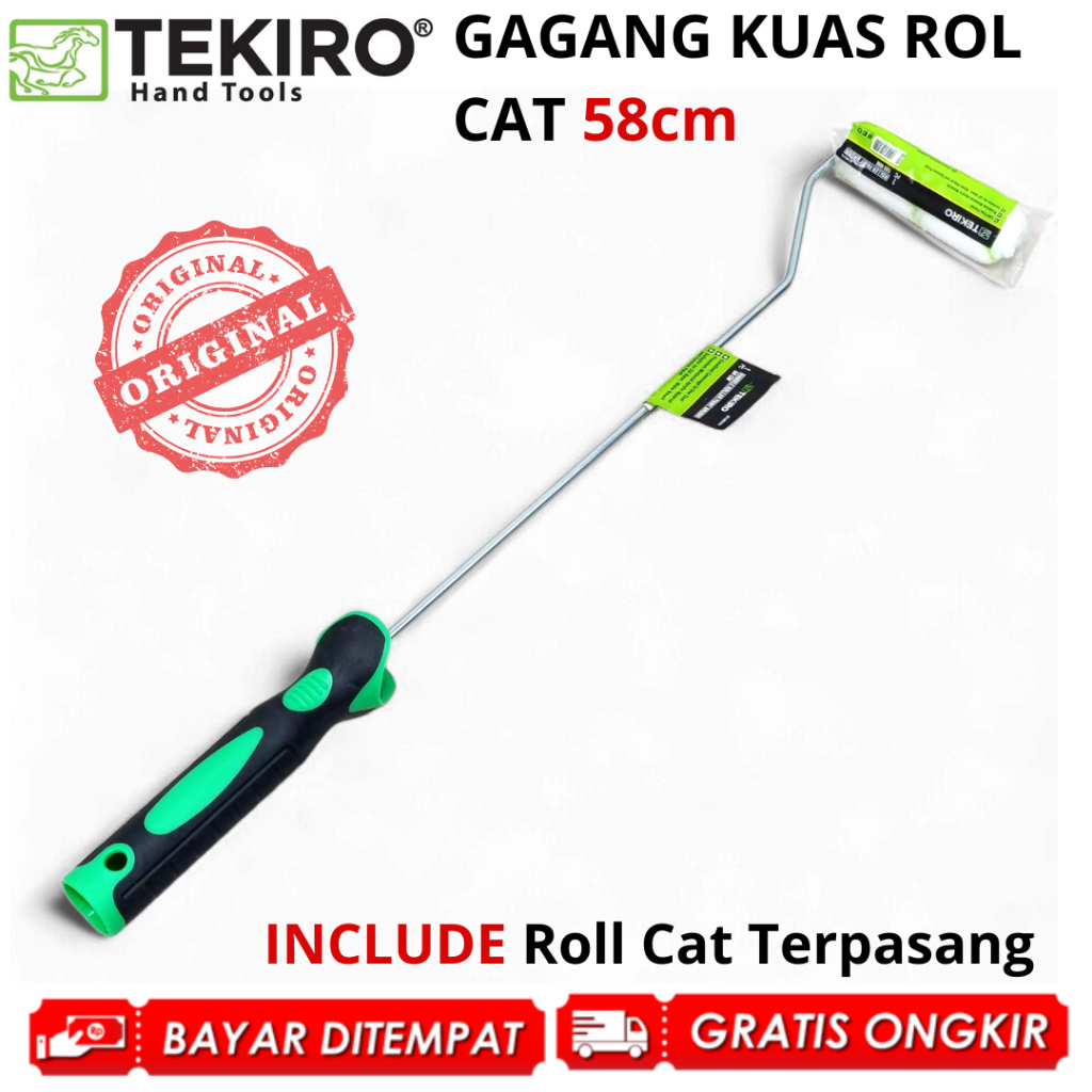 TEKIRO Gagang Kuas Roll Cat Kecil Paint Roller 4 inch Panjang 58CM FREE ISI Besi Tebal Anti Karat