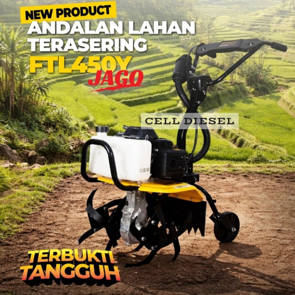 Mesin Traktor Mini FIRMAN FTL 450Y JAGO / Mesin Bajak Tanah Kering