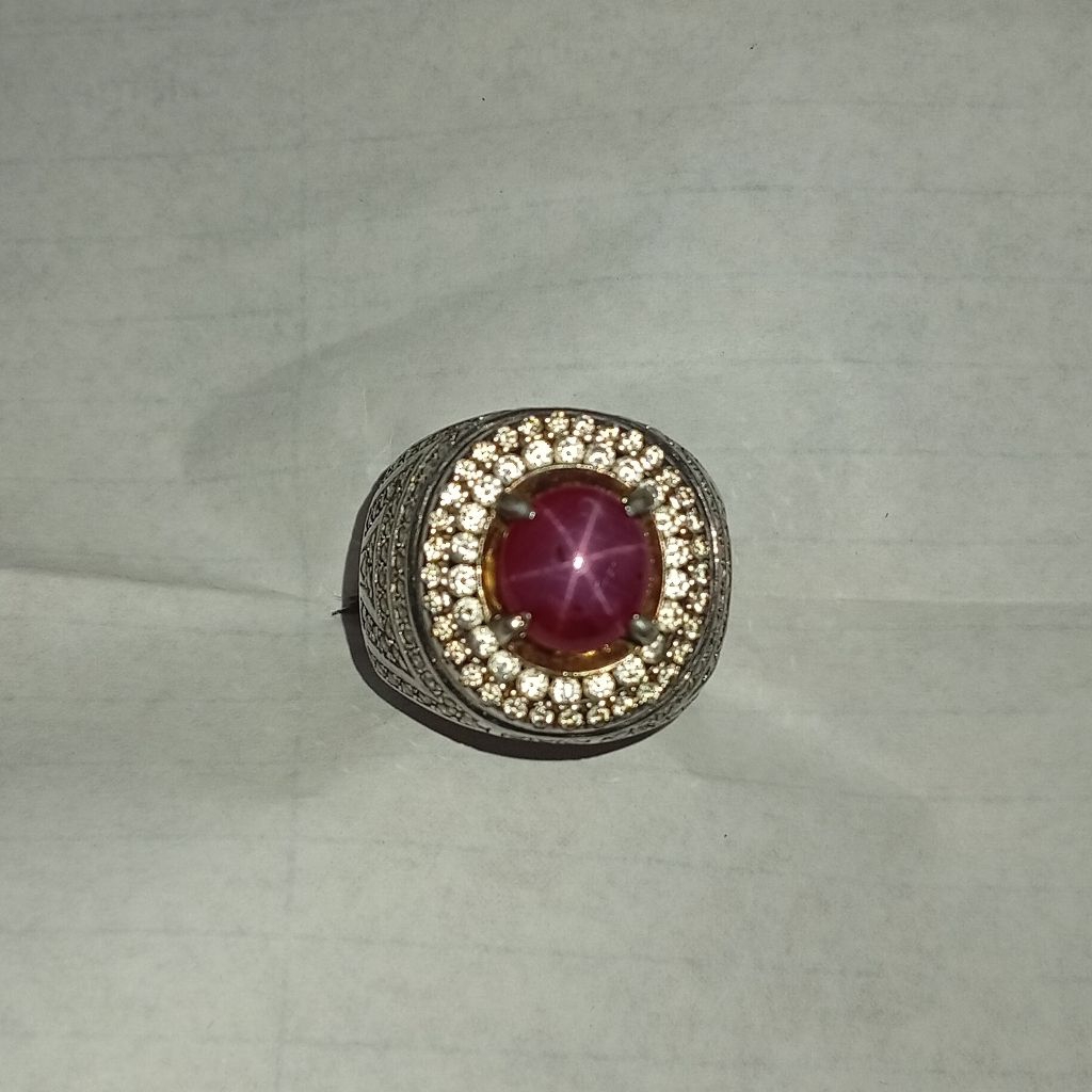 Natural Ruby Star Burma 3.06 ct memo CGL ring Perak Microsetting