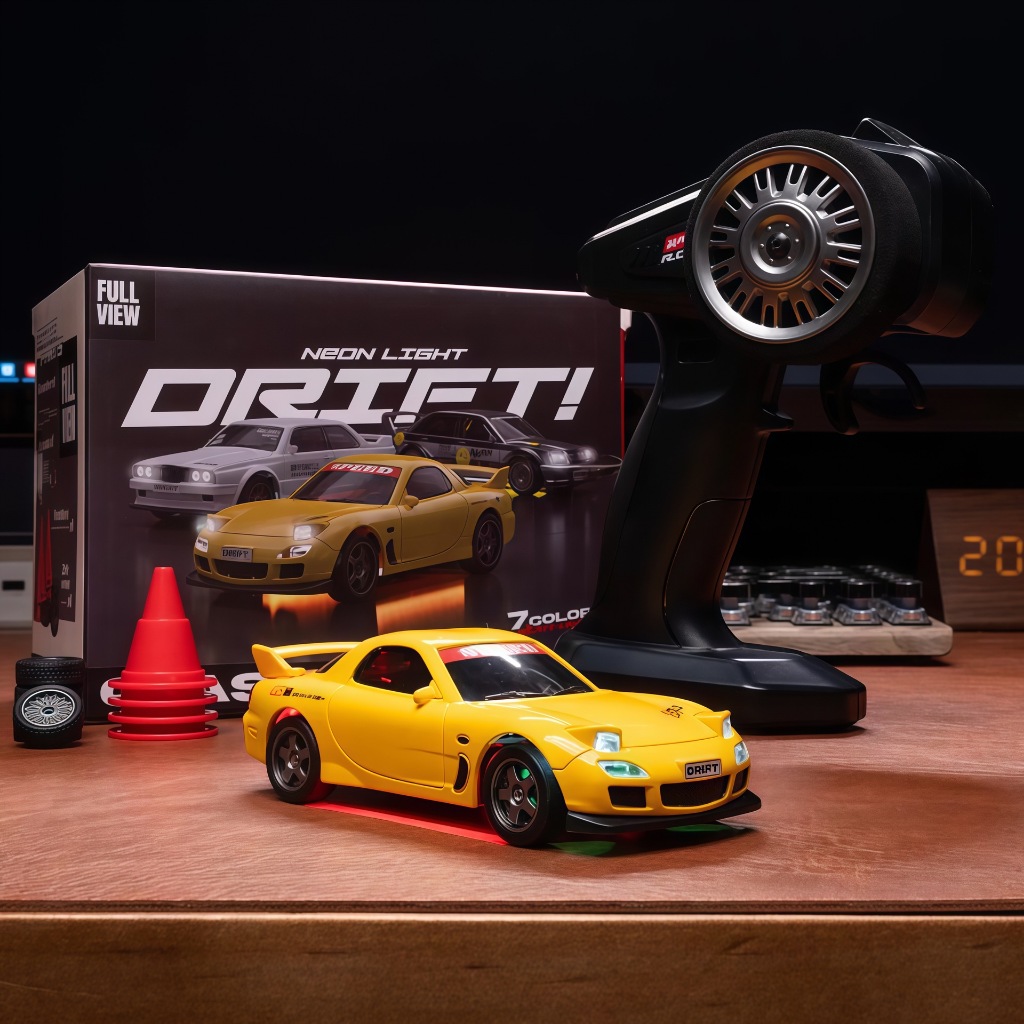 DA CHANG Whoosh Mobil RC Drift 4WD Mini Skala 1:43 Mazda RX-7 BMW Mercy 4WD RTR QD Quick Drive Propo