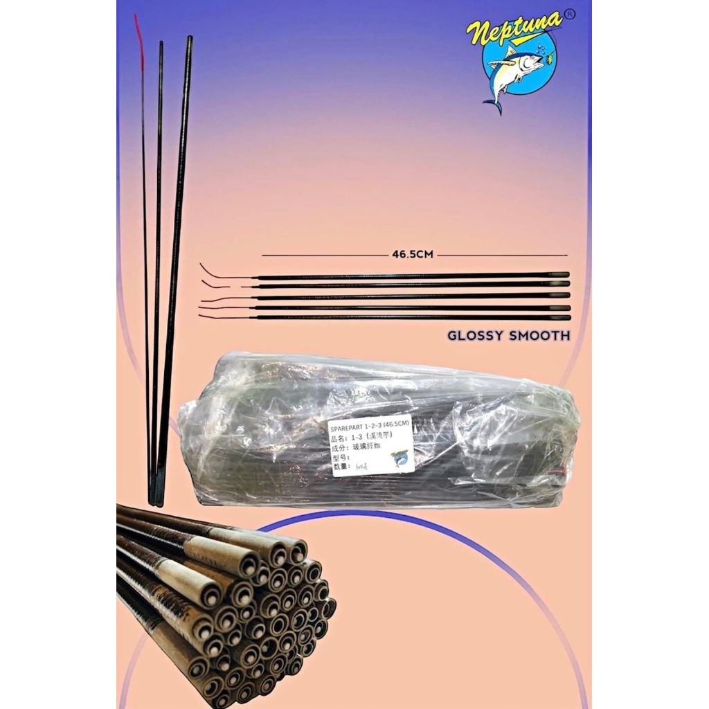 ujung tegek / sperpart tegek fiber ruas 1 2 3 33cm