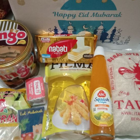 (FREE AMPLOP LEBARAN) (BONUS 1 ITEM RANDOM) Paket Box / Tas Parcel Lebaran Sembako Murah Surabaya