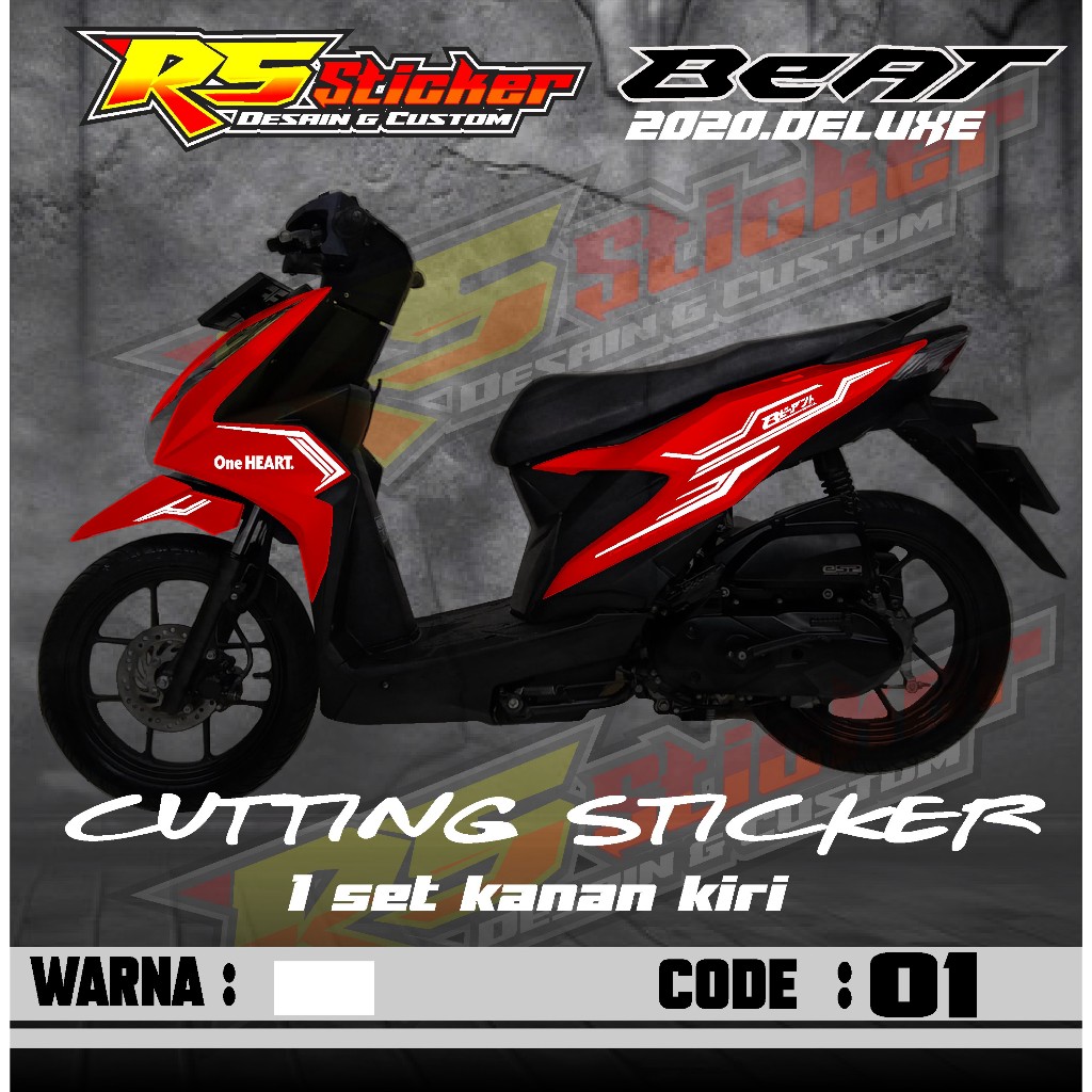 RS Cutting Stiker Motor Beat New Deluxe , Stiker Cutting Motor Beat New Deluxe/CBS/Street Tahun 2020