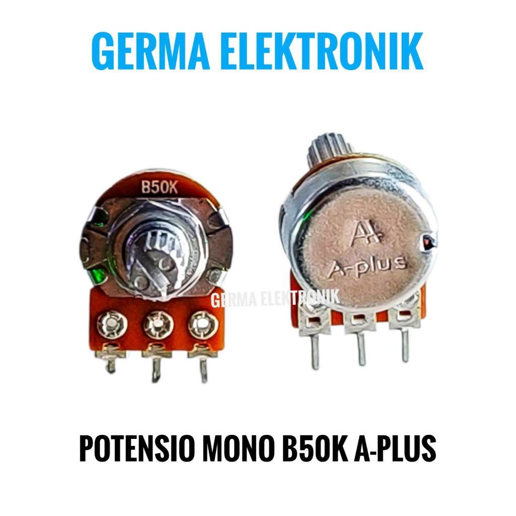 Potensio MONO B50k  A PLUS 3pin kaki potensio mono b50k A PLUS 3pin kaki