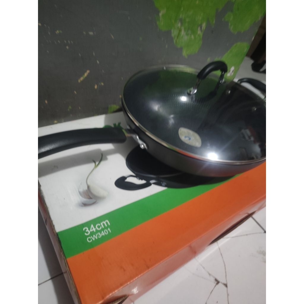 FINCOOK CERAMOND CW3401 original diameter 34cm penutup kaca wajan berteknologi ceramic