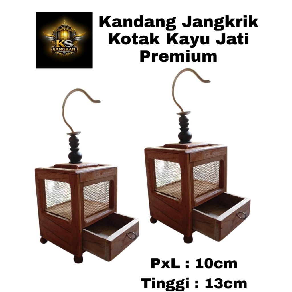 kandang jangkrik kayu jati premium ukuran kecil wadah jangkrik dan ulat pakan burung