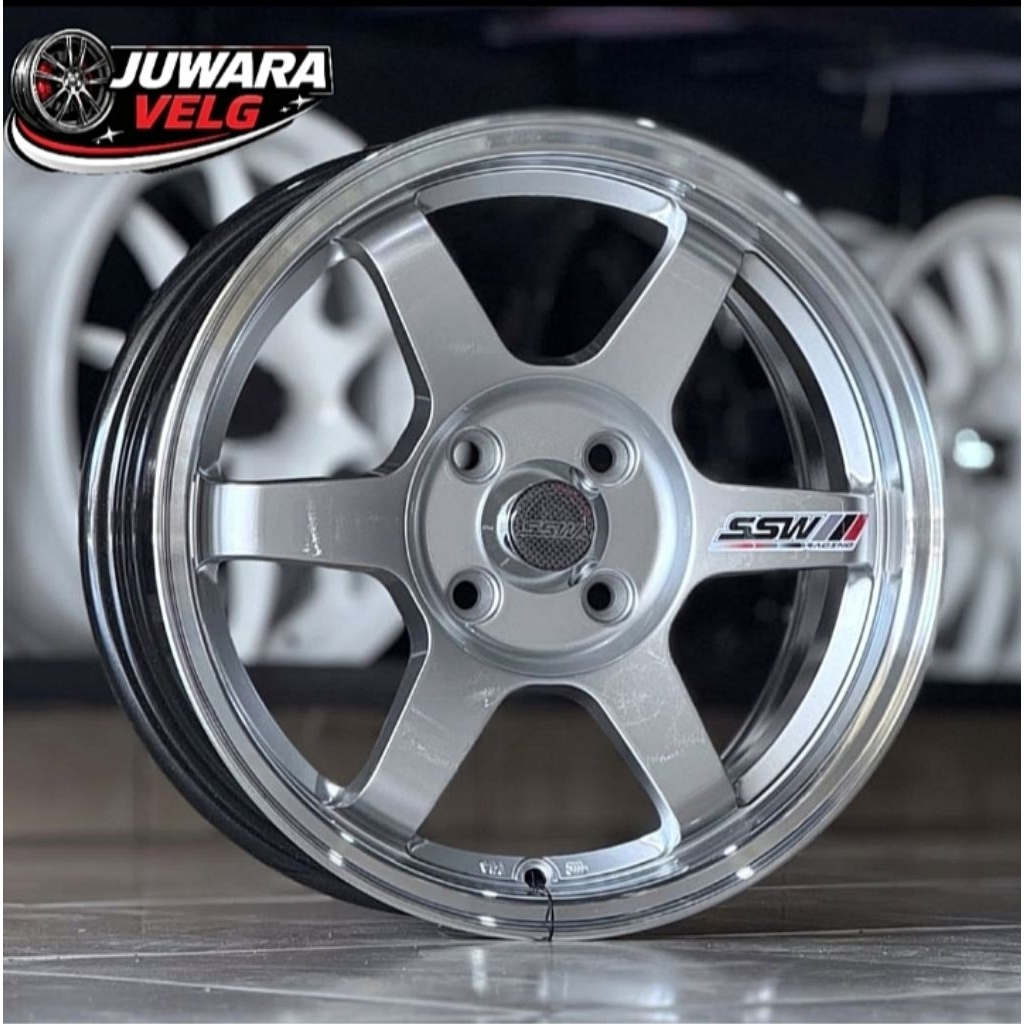 velg mobil racing ring15 tipe TE 37 SSW ORIGINAL THAILAND cocok untuk mobil jazz brio vios swiff