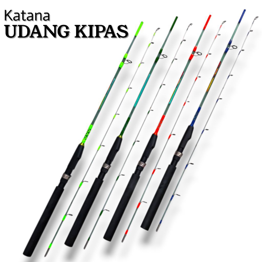 Joran Pancing Udangan Katana Udang Kipas Lentur Fiber Solid