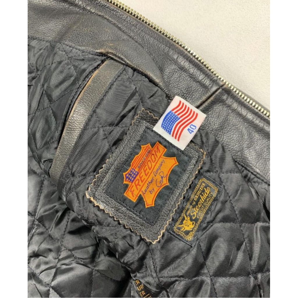 Freedom Leather USA Caferacer Biker Jacket X Jaket Kulit Schott 641 Avirex Aero Vanson Leathers Indi