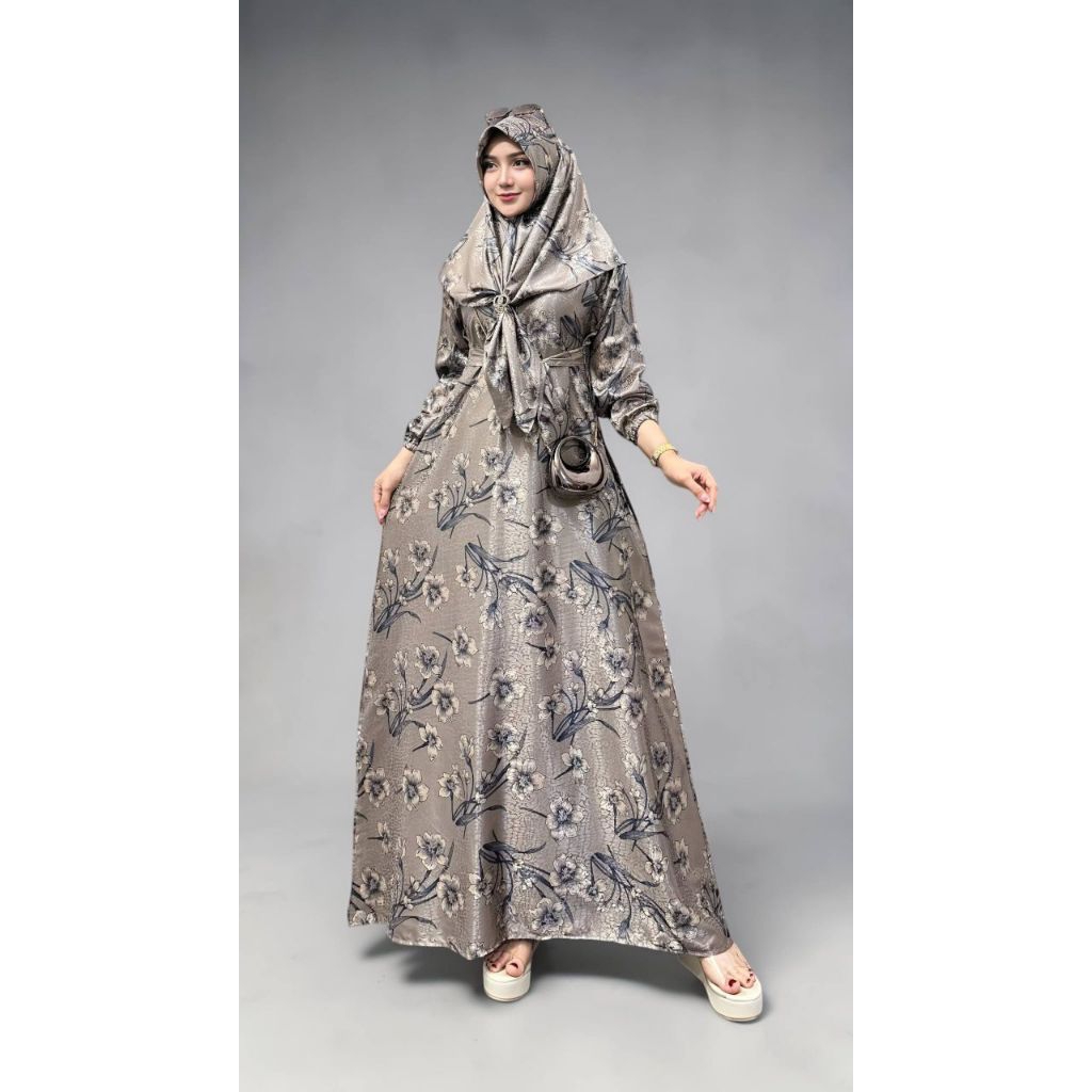 Gamis Set Hijab Viral || Gauri Dress,Gamis Kotak Simple Elegan  || Gamis Lebaran 2026