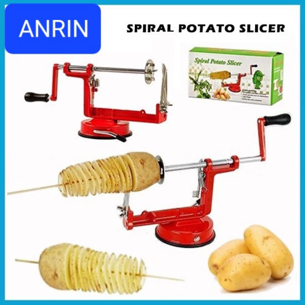 SPIRAL POTATO SLICER CHIPS PENGIRIS PEMOTONG SERUTAN PARIUTAN PUTAR ULIR KERIPIK KENTANG UBI SINGKON