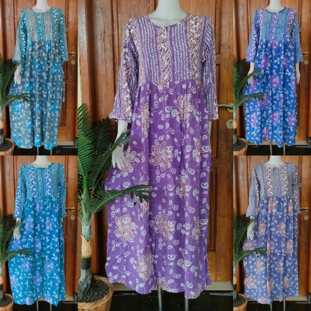 LD 100 LONG DRESS BATIK HUZA PEKALONGAN BUSUI FRIENDLY || L WIRU